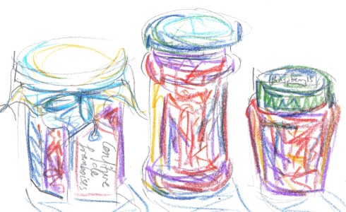 raspberry jam jars